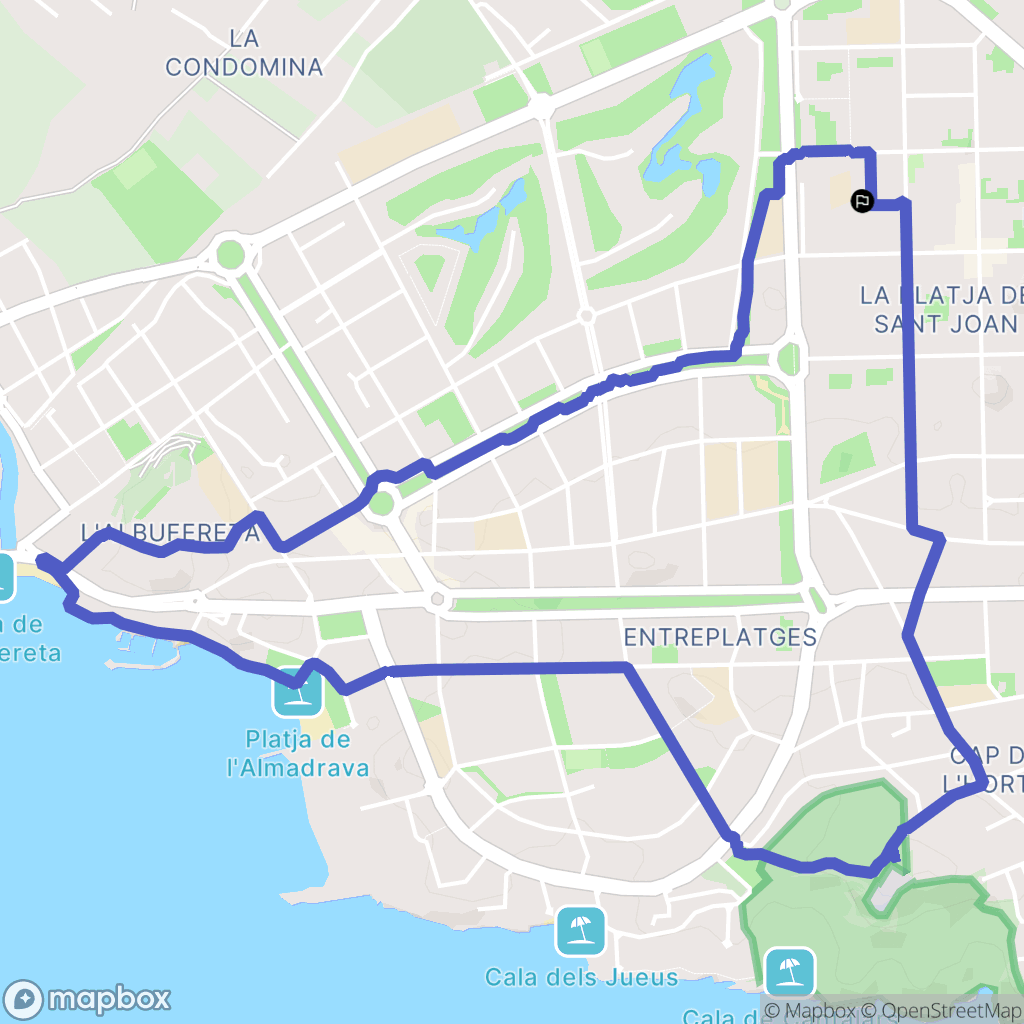 Alicante (Alacant) : carte du parcours de randonnée - Spain