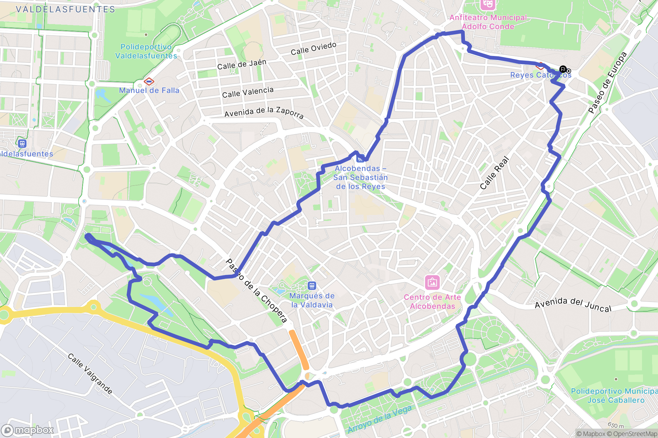 San Sebastián de los Reyes : carte du parcours de randonnée - Spain
