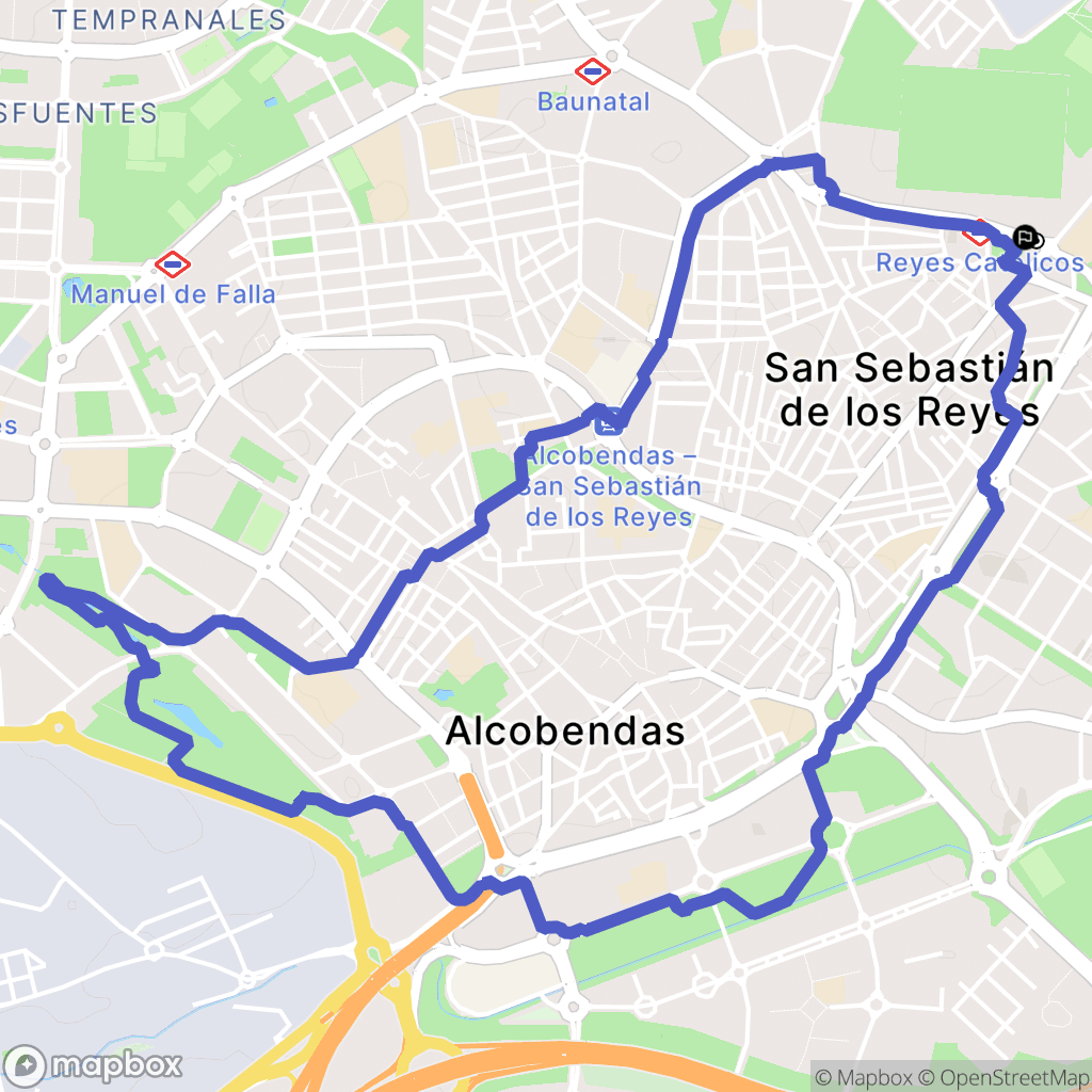 San Sebastián de los Reyes : carte du parcours de randonnée - Spain