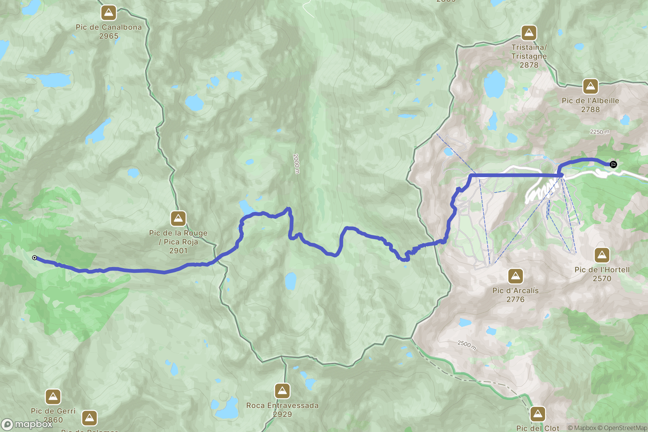 Tor : carte du parcours de randonnée - Spain