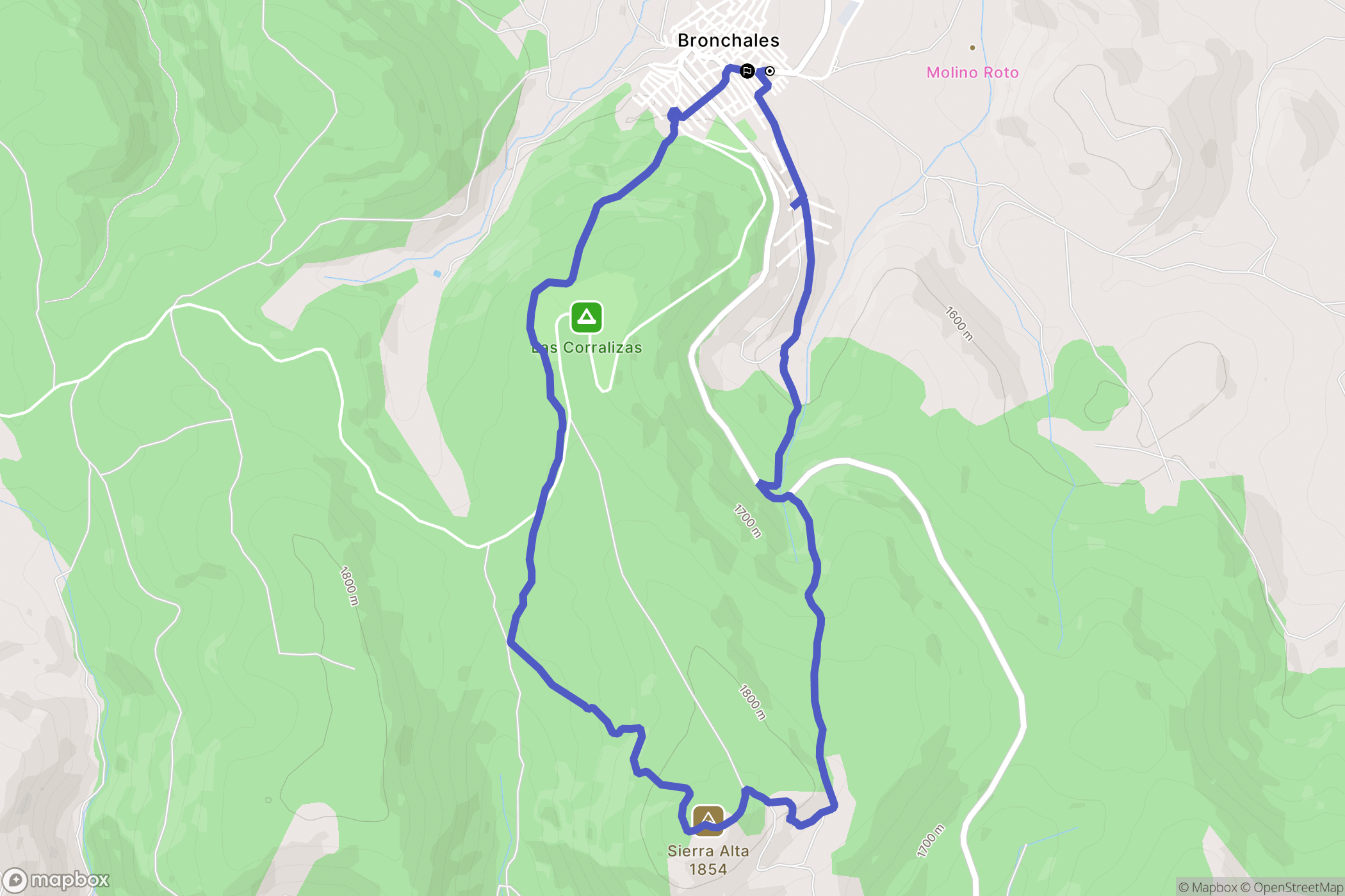 Bronchales : carte du parcours de randonnée - Spain