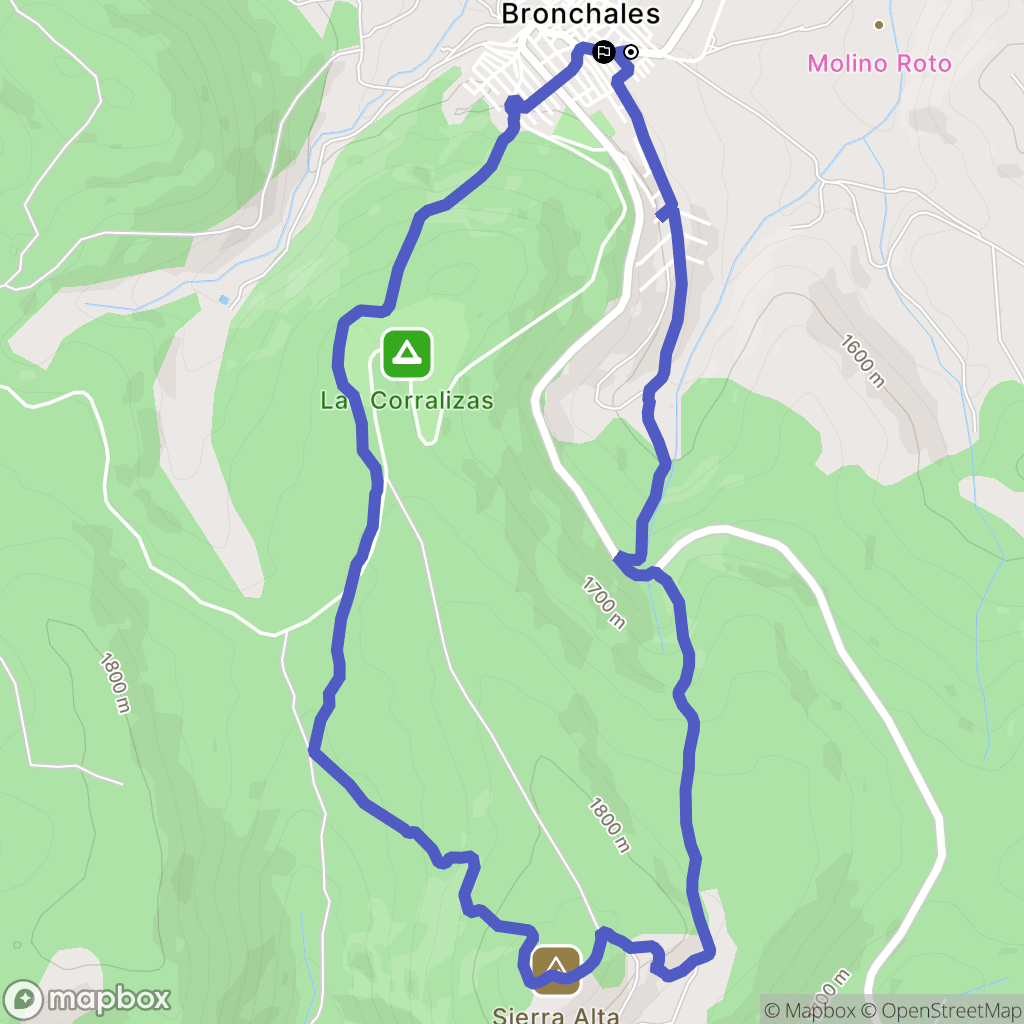 Bronchales : carte du parcours de randonnée - Spain
