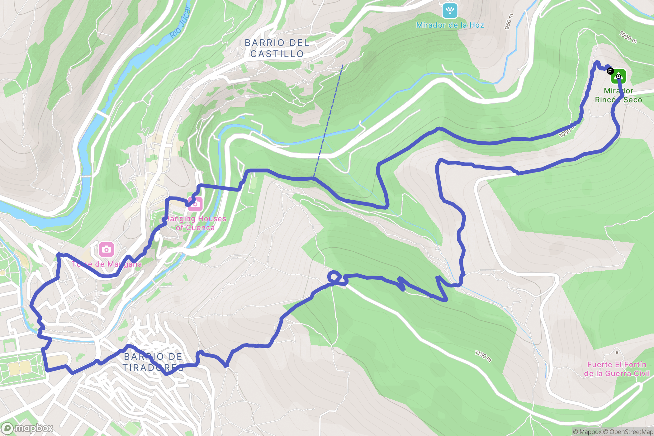 Cuenca : carte du parcours de randonnée - Spain