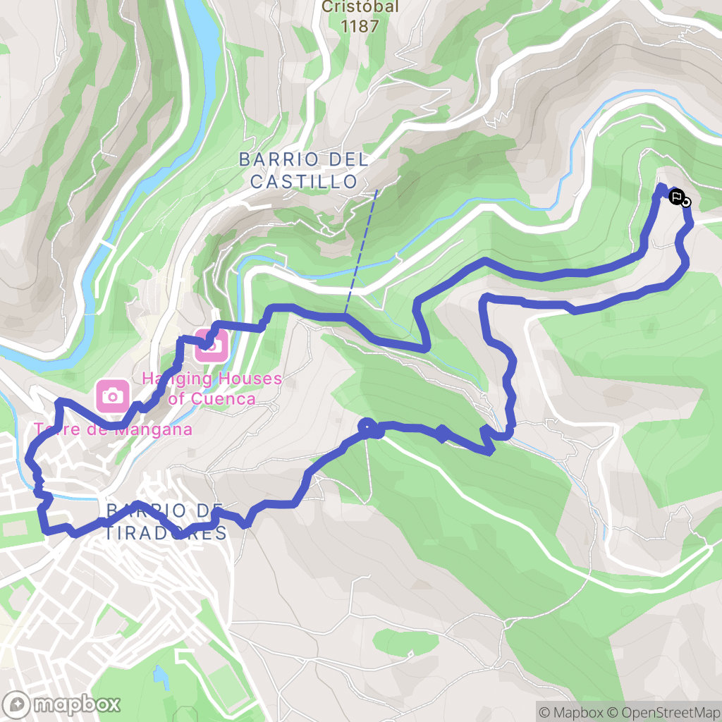 Cuenca : carte du parcours de randonnée - Spain