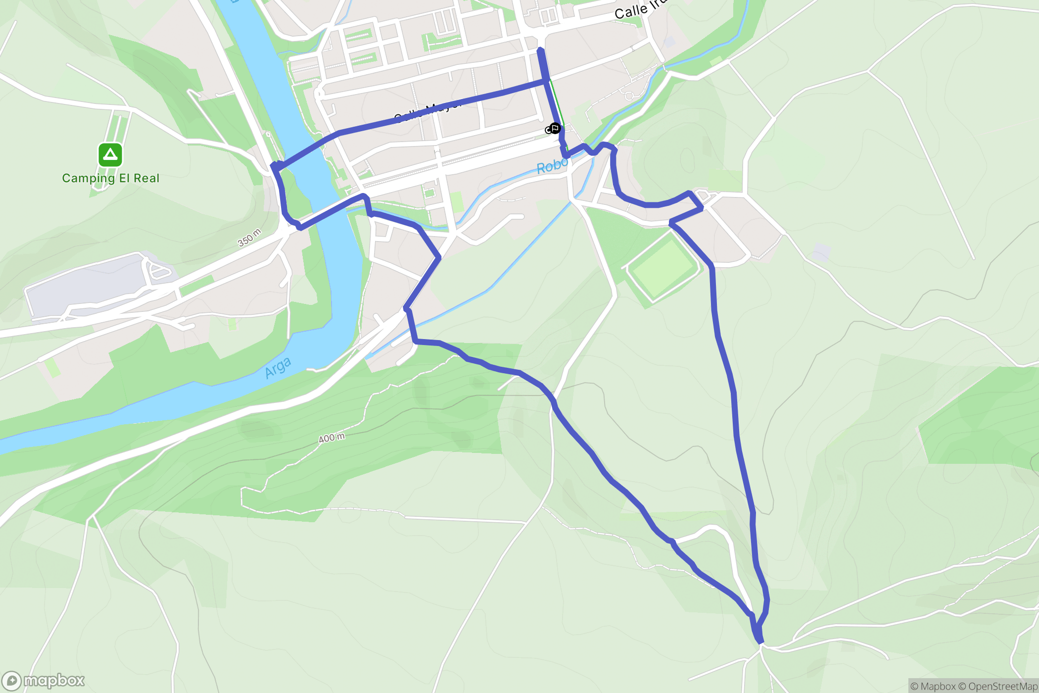 Puente la Reina : carte du parcours de randonnée - Spain
