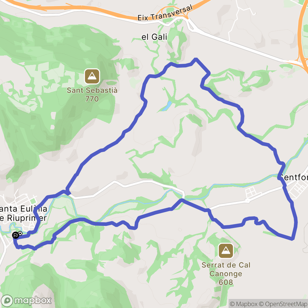 Santa Eulàlia de Riuprimer : carte du parcours de randonnée - Spain