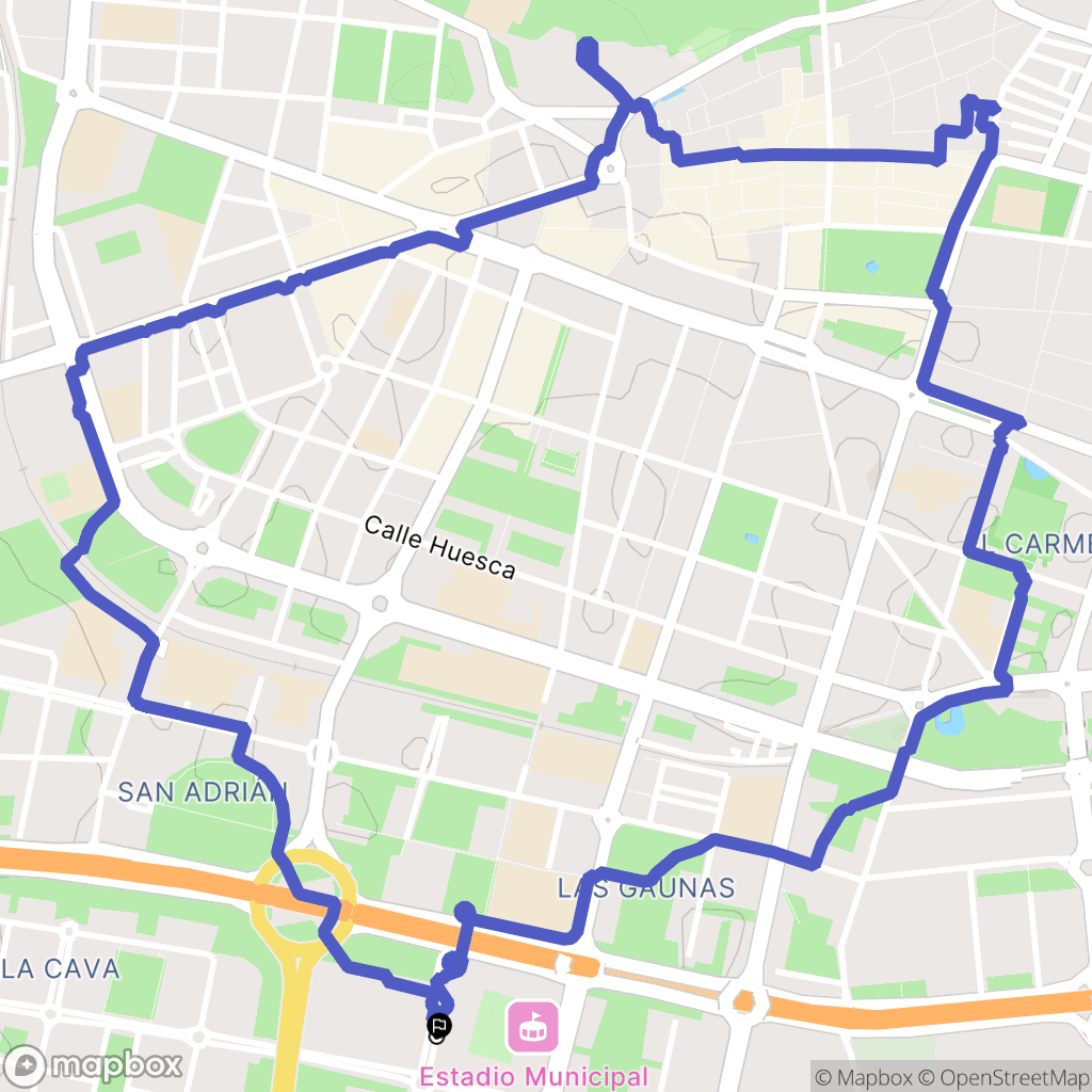 Logroño : carte du parcours de randonnée - Spain