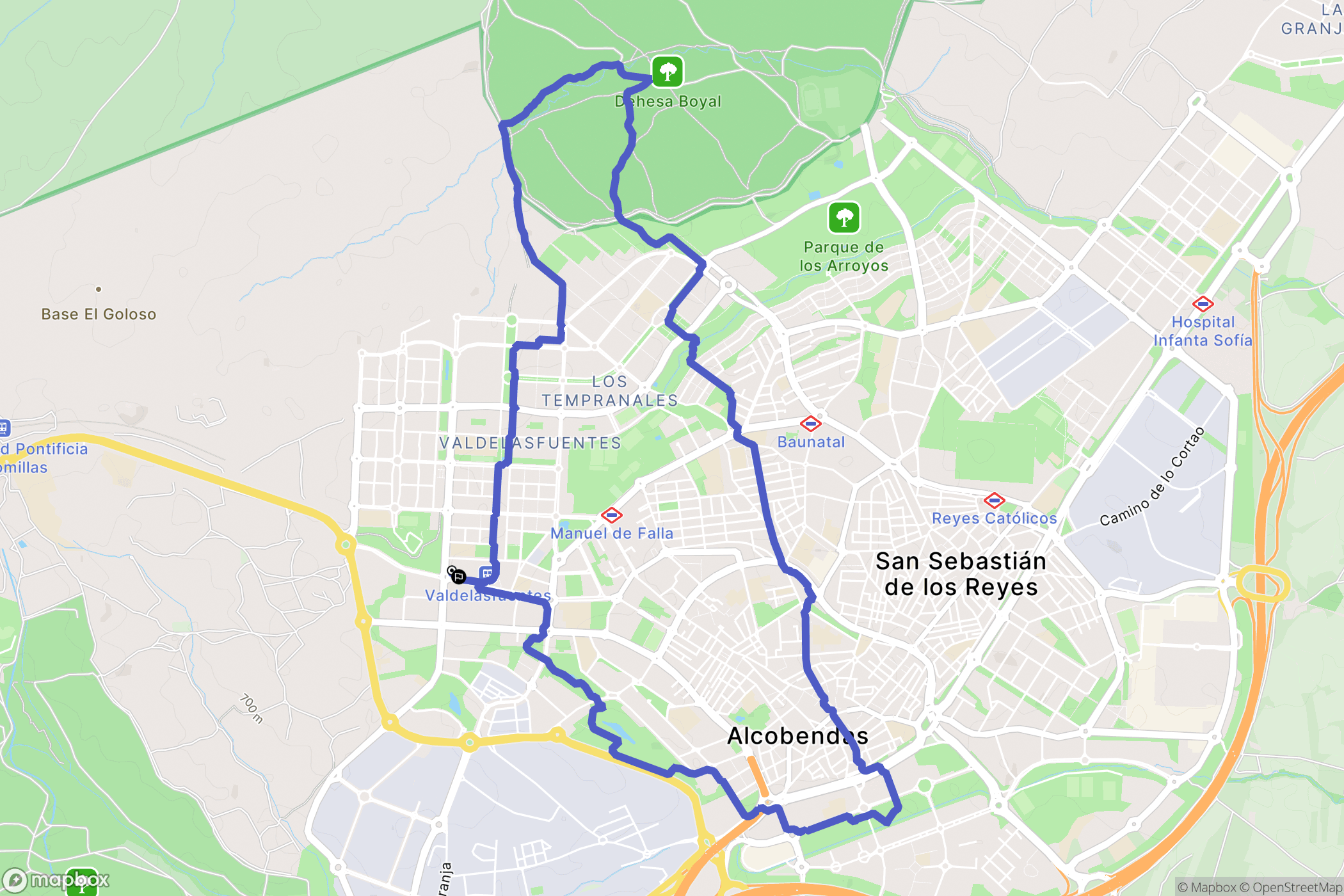 Alcobendas : carte du parcours de randonnée - Spain