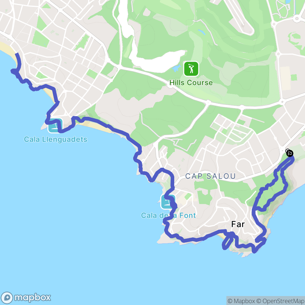 Salou : carte du parcours de randonnée - Spain