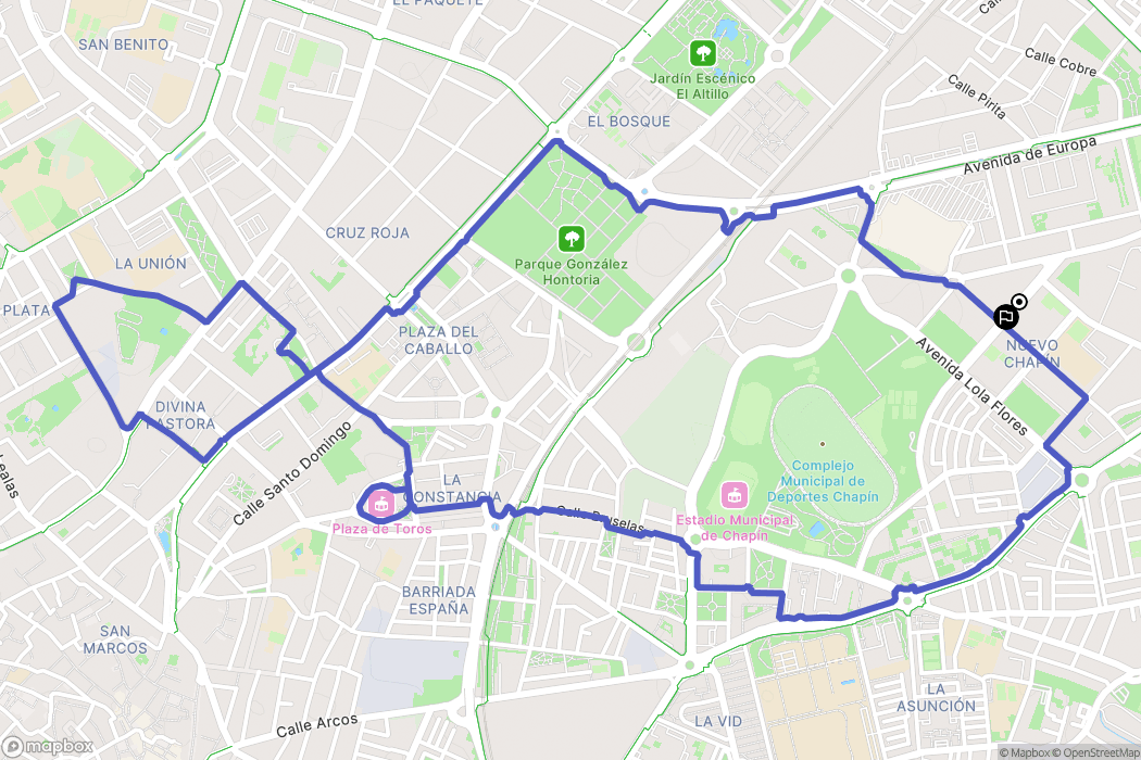 Jerez de la Frontera : carte du parcours de randonnée - Spain