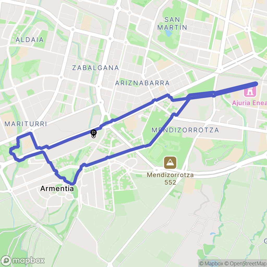 Vitoria-Gasteiz : carte du parcours de randonnée - Spain