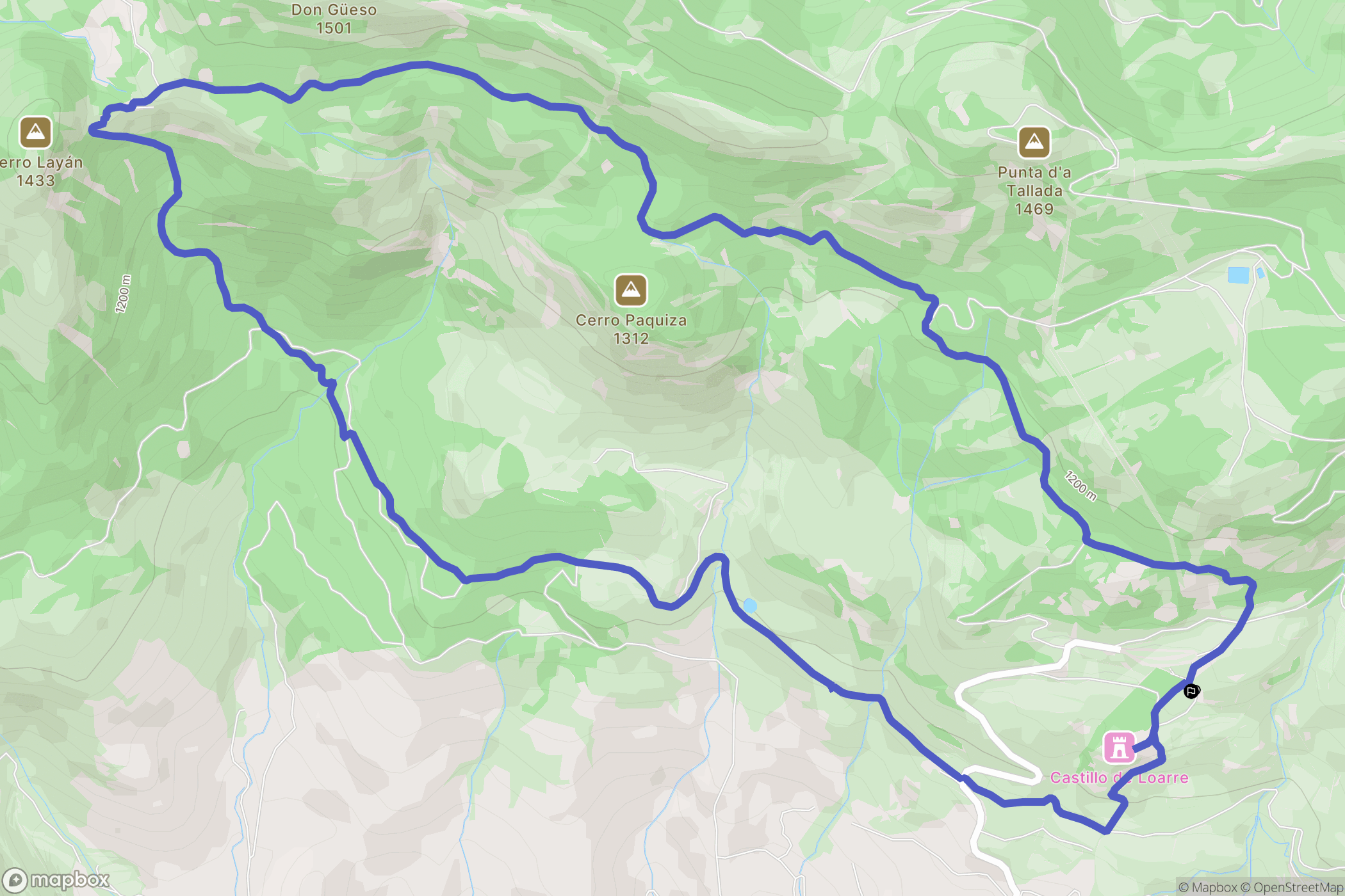 Loarre : carte du parcours de randonnée - Spain