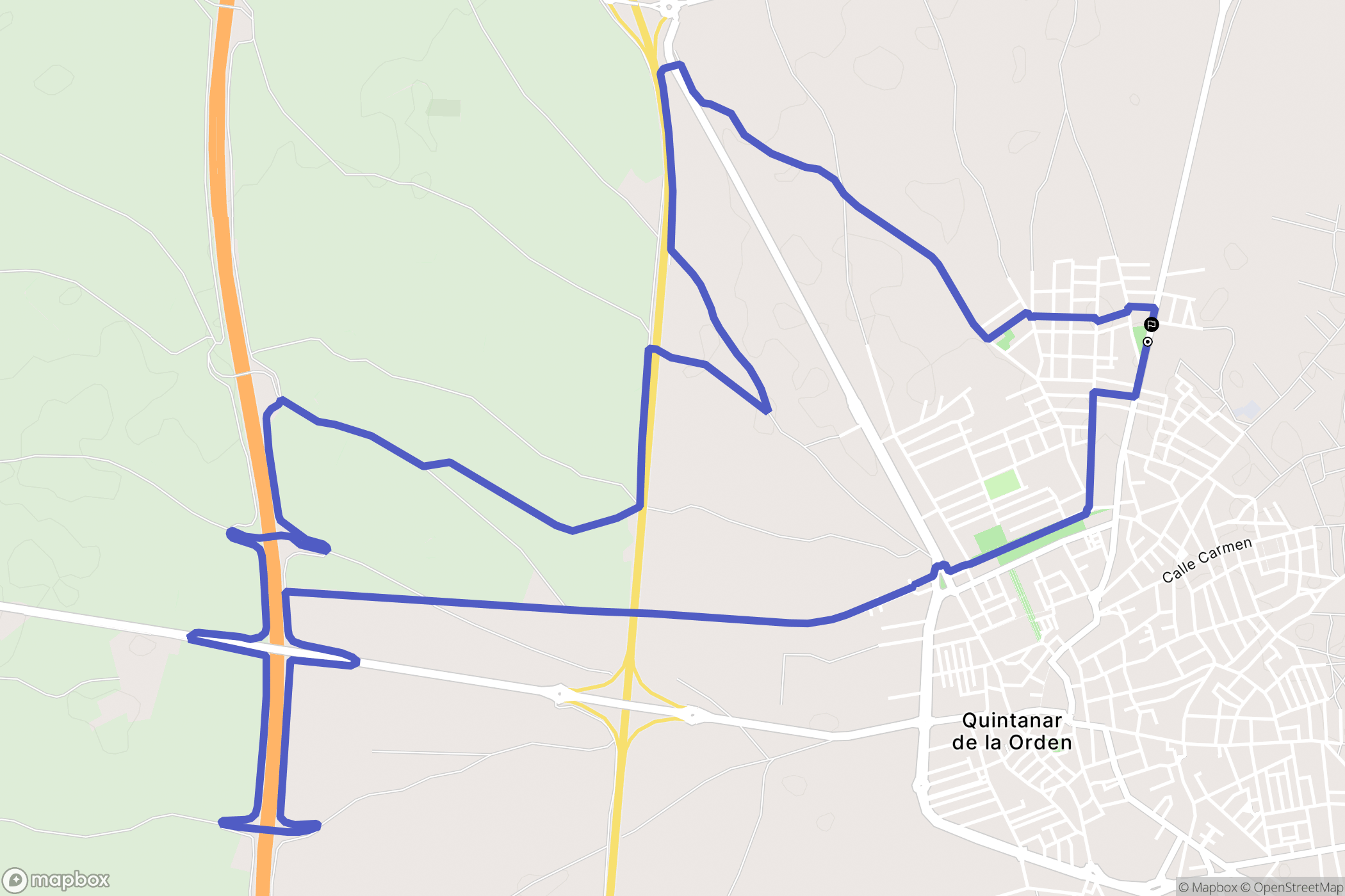 Quintanar de la Orden : carte du parcours de randonnée - Spain