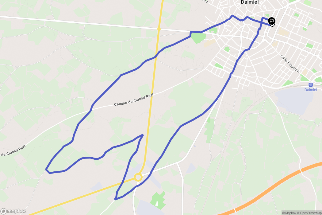 Daimiel : carte du parcours de randonnée - Spain