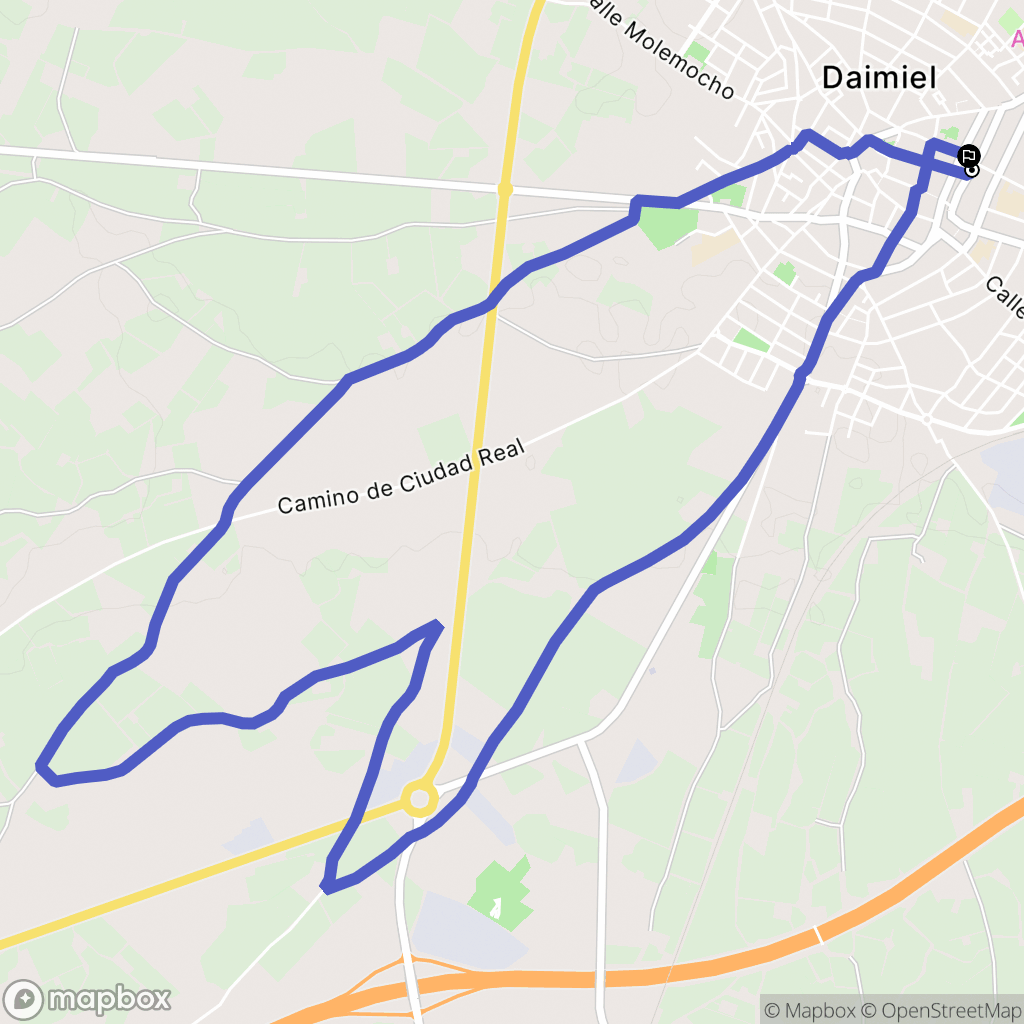 Daimiel : carte du parcours de randonnée - Spain