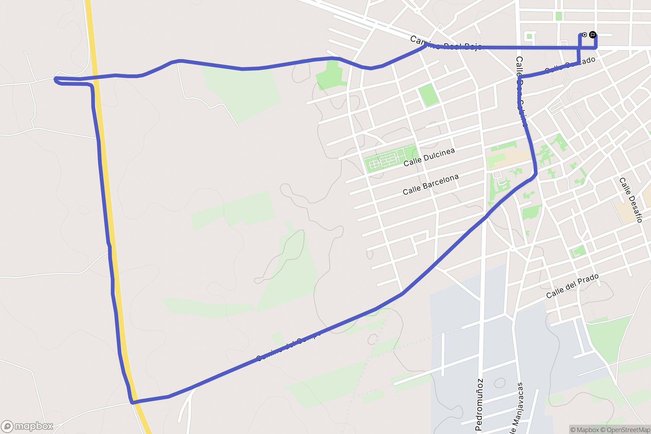 Mota del Cuervo : carte du parcours de randonnée - Spain