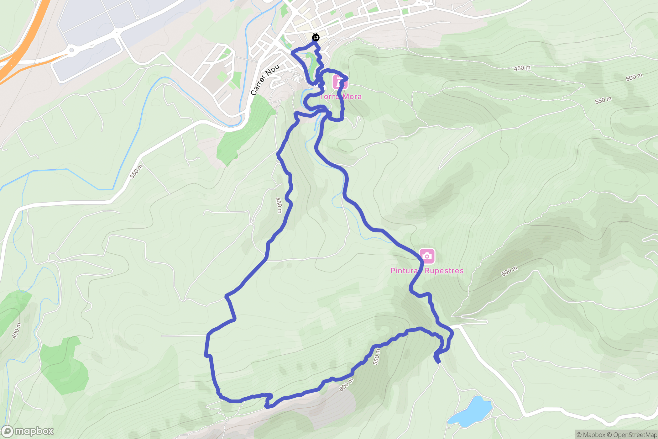 Moixent : carte du parcours de randonnée - Spain
