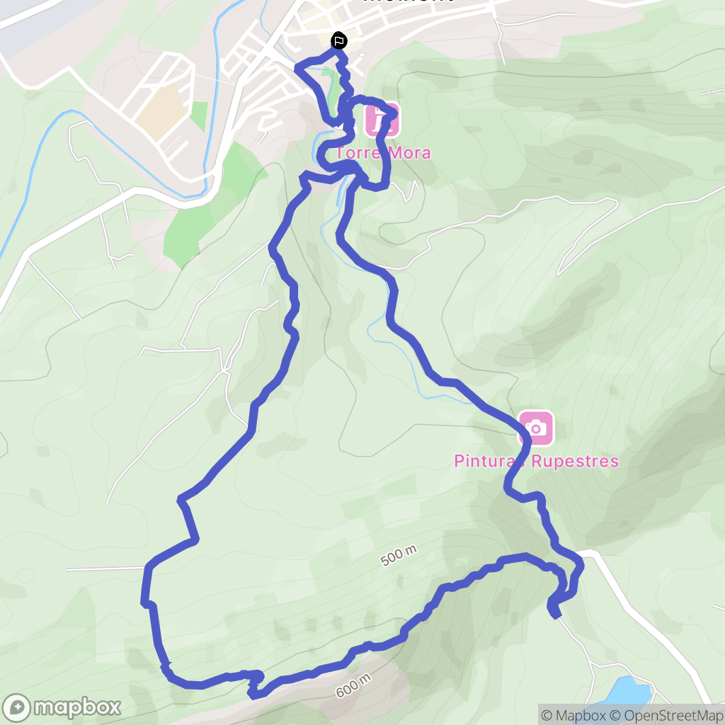 Moixent : carte du parcours de randonnée - Spain