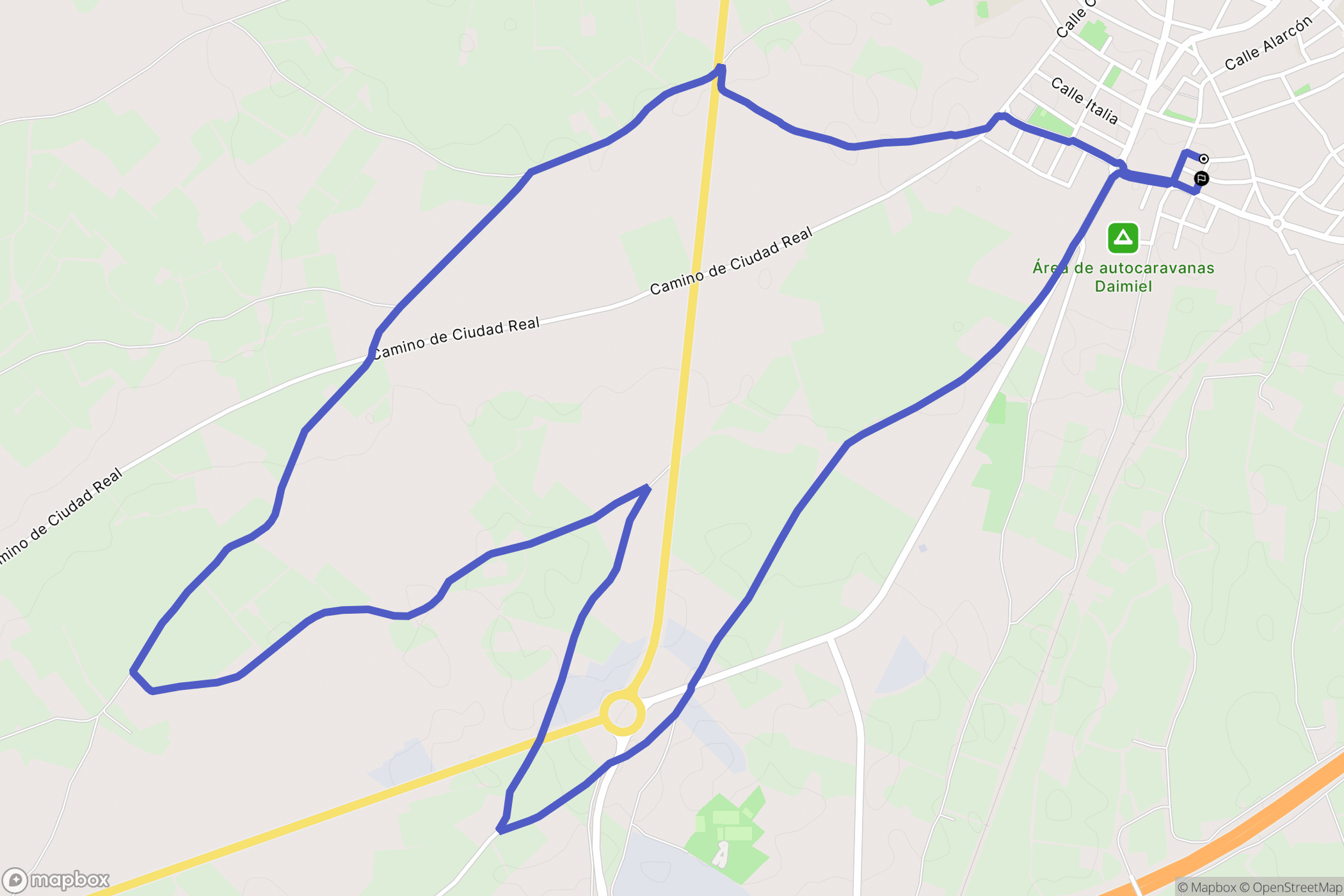 Daimiel : carte du parcours de randonnée - Spain