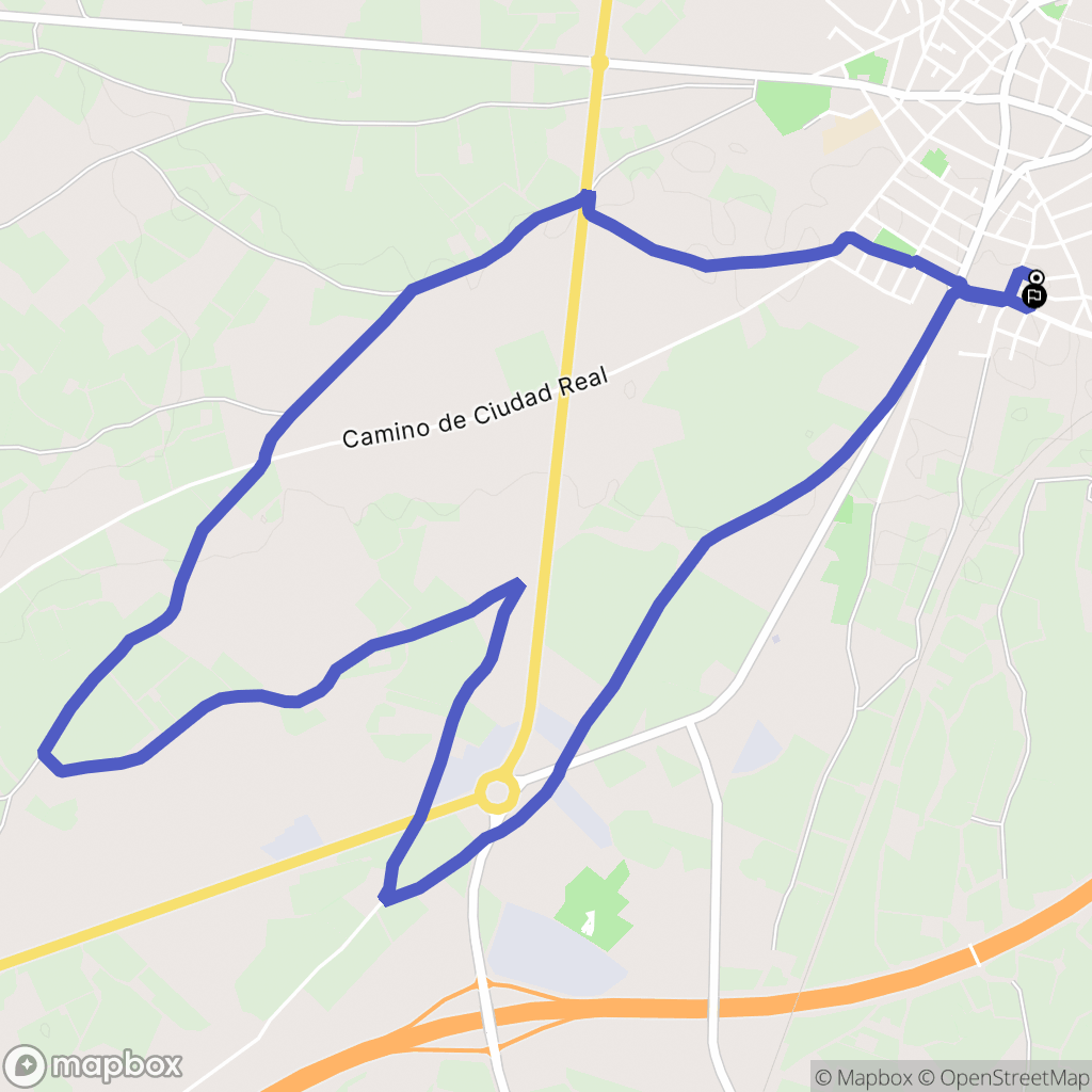 Daimiel : carte du parcours de randonnée - Spain