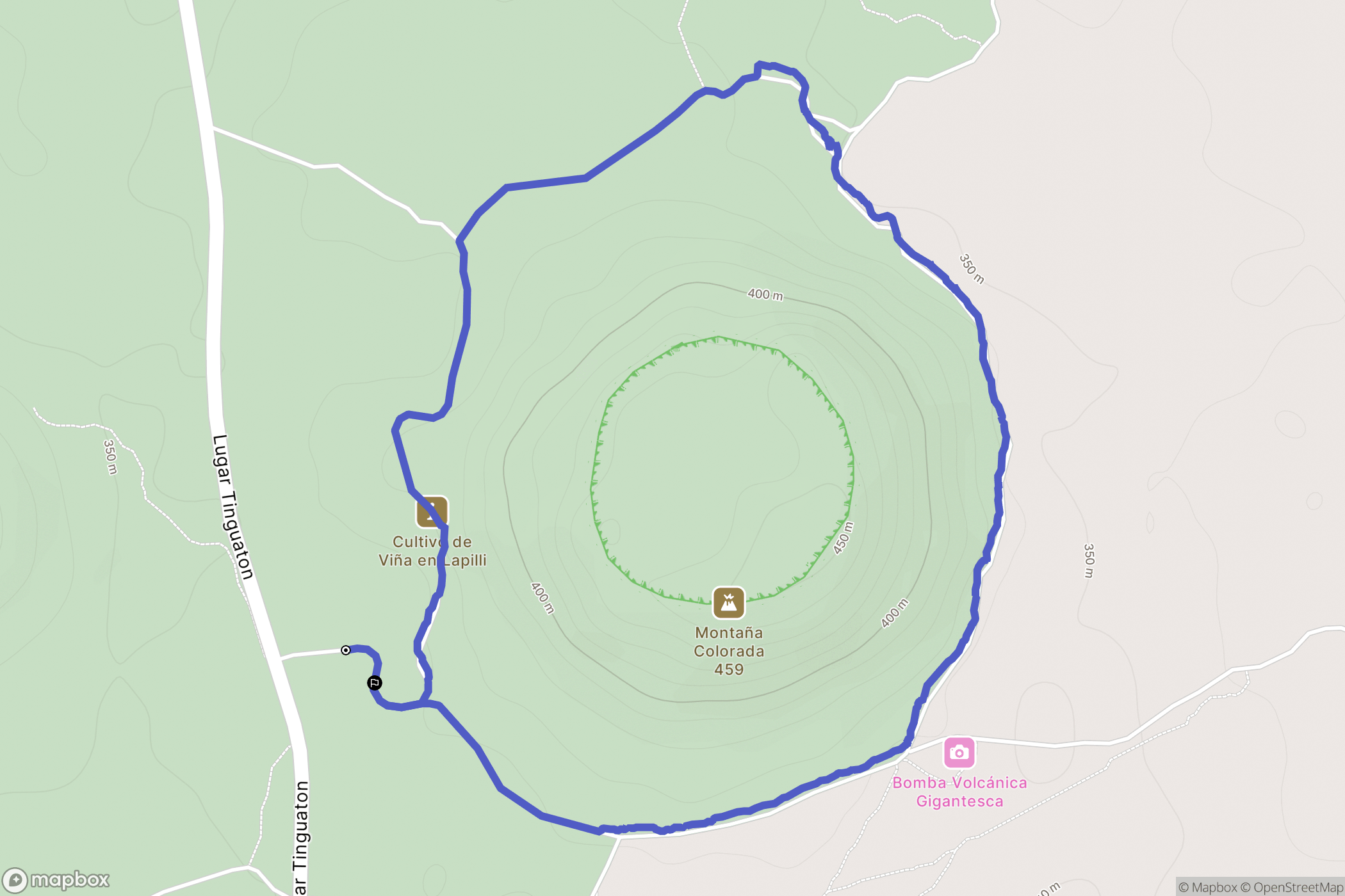 Masdache : carte du parcours de randonnée - Spain
