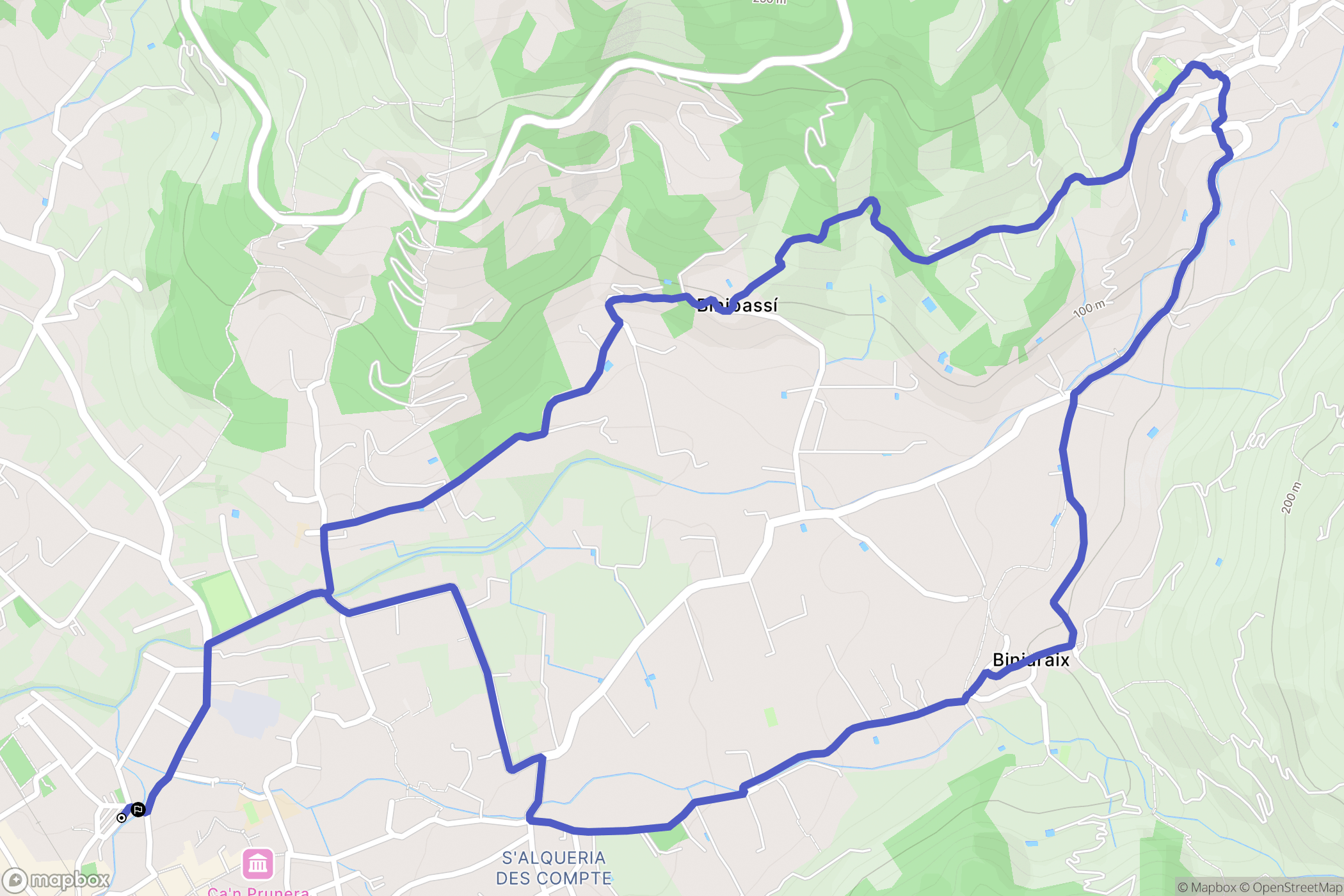 Sóller : carte du parcours de randonnée - Spain