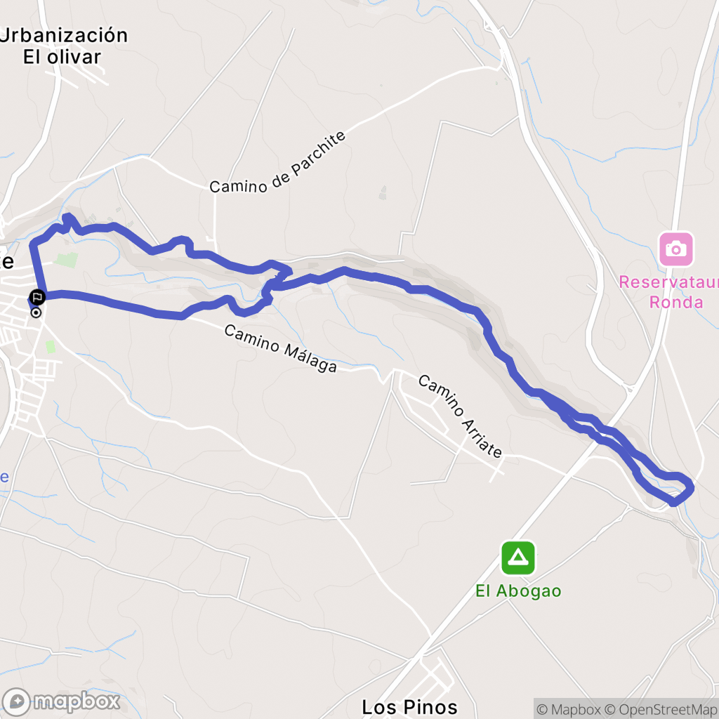 Arriate : carte du parcours de randonnée - Spain