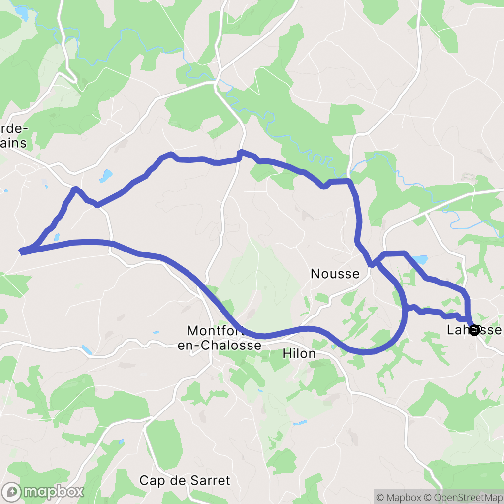 Lahosse : carte du parcours de randonnée - France