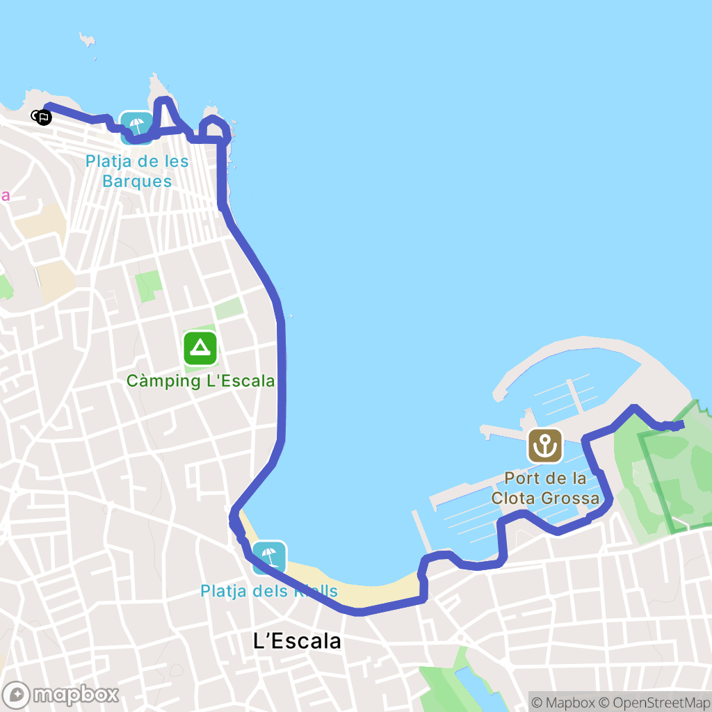 L'Escala : carte du parcours de randonnée - Spain