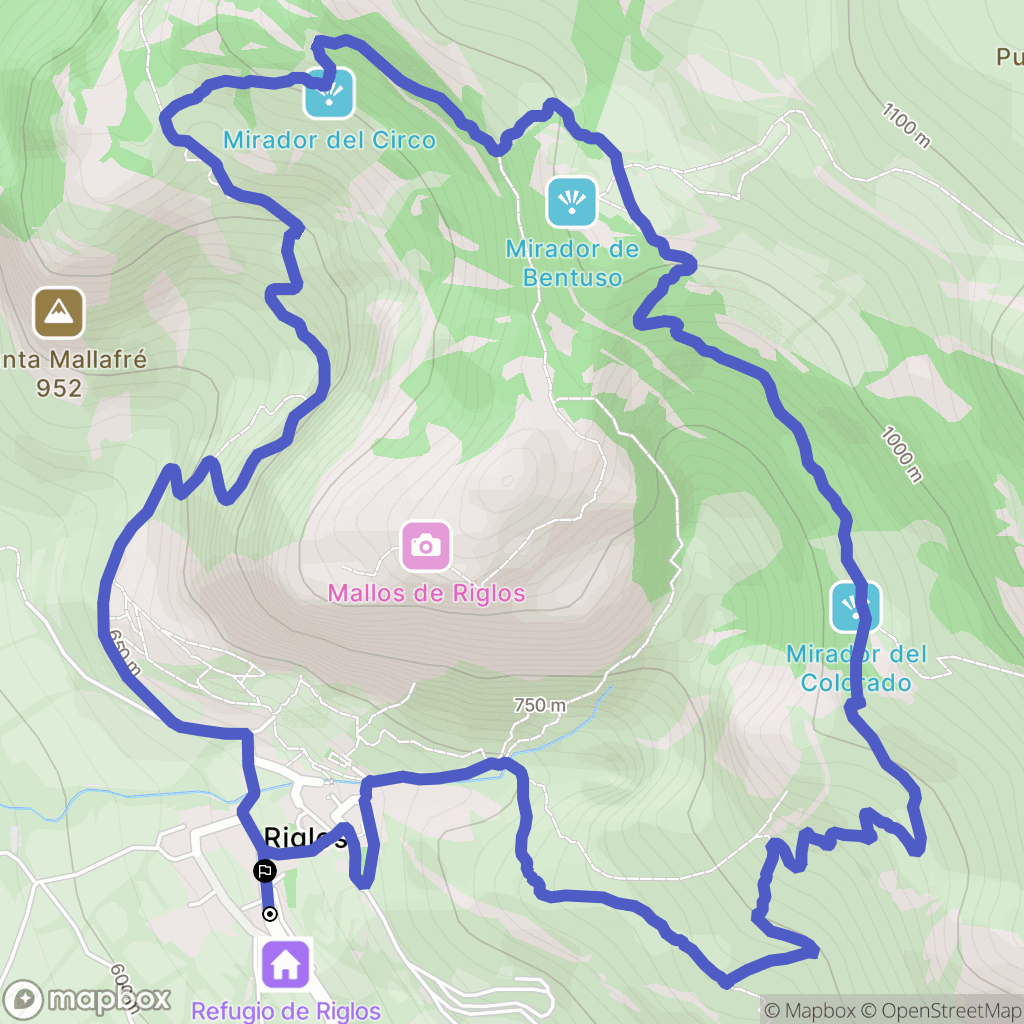 Riglos : carte du parcours de randonnée - Spain