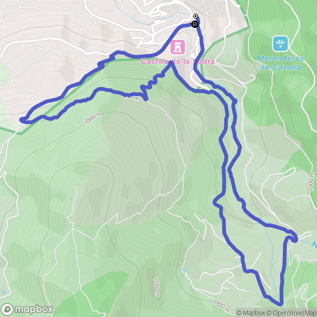 Cazorla : carte du parcours de randonnée - Spain