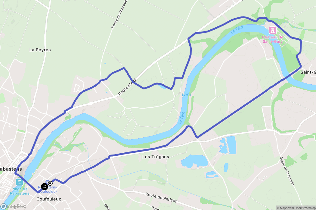 Coufouleux : carte du parcours de randonnée - France