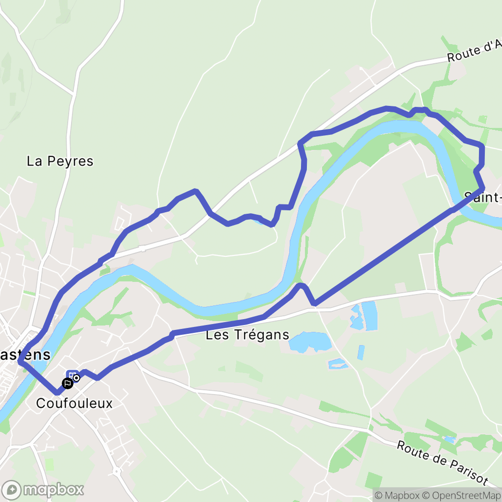Coufouleux : carte du parcours de randonnée - France