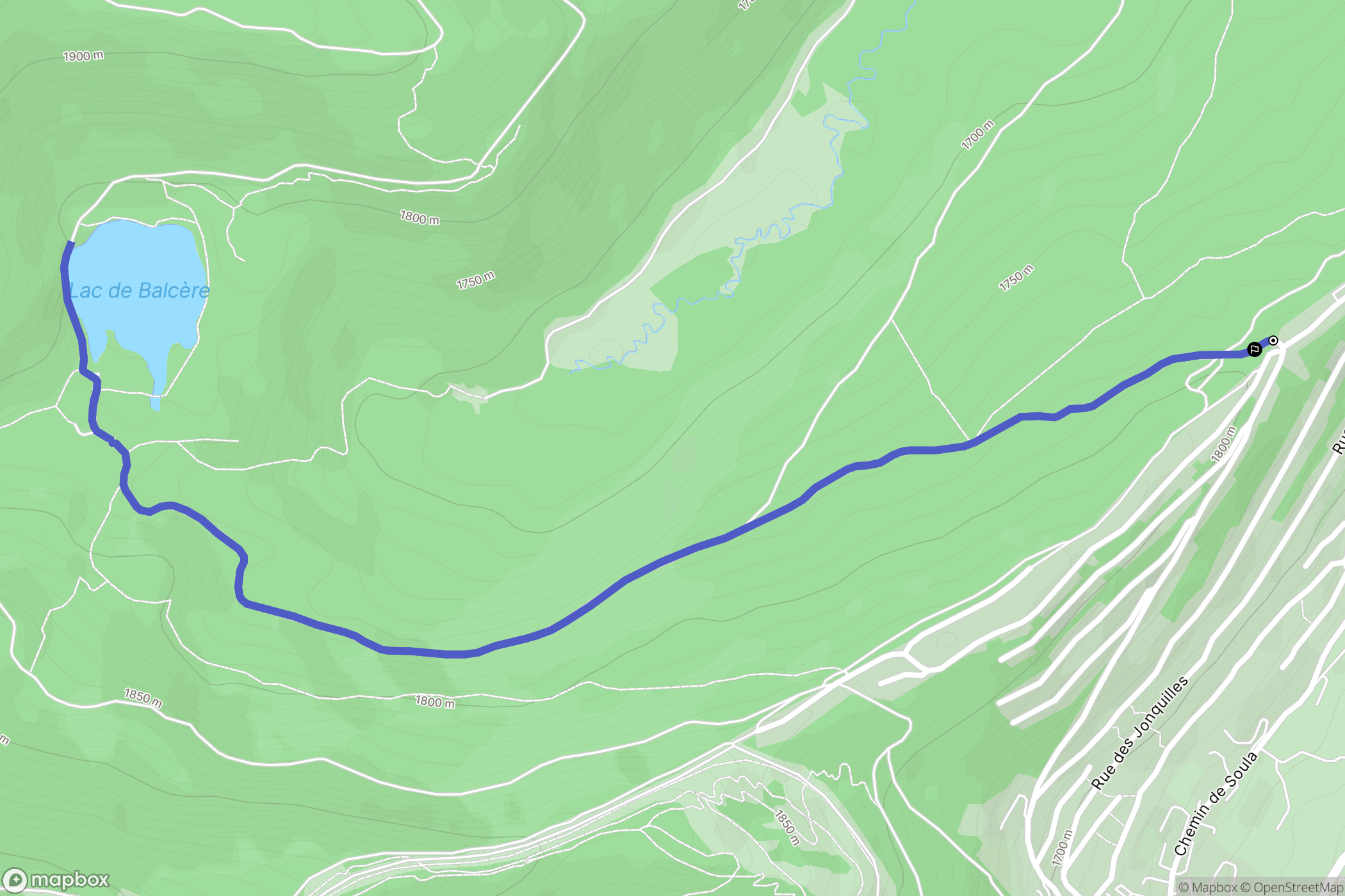 Les Angles : carte du parcours de randonnée - France