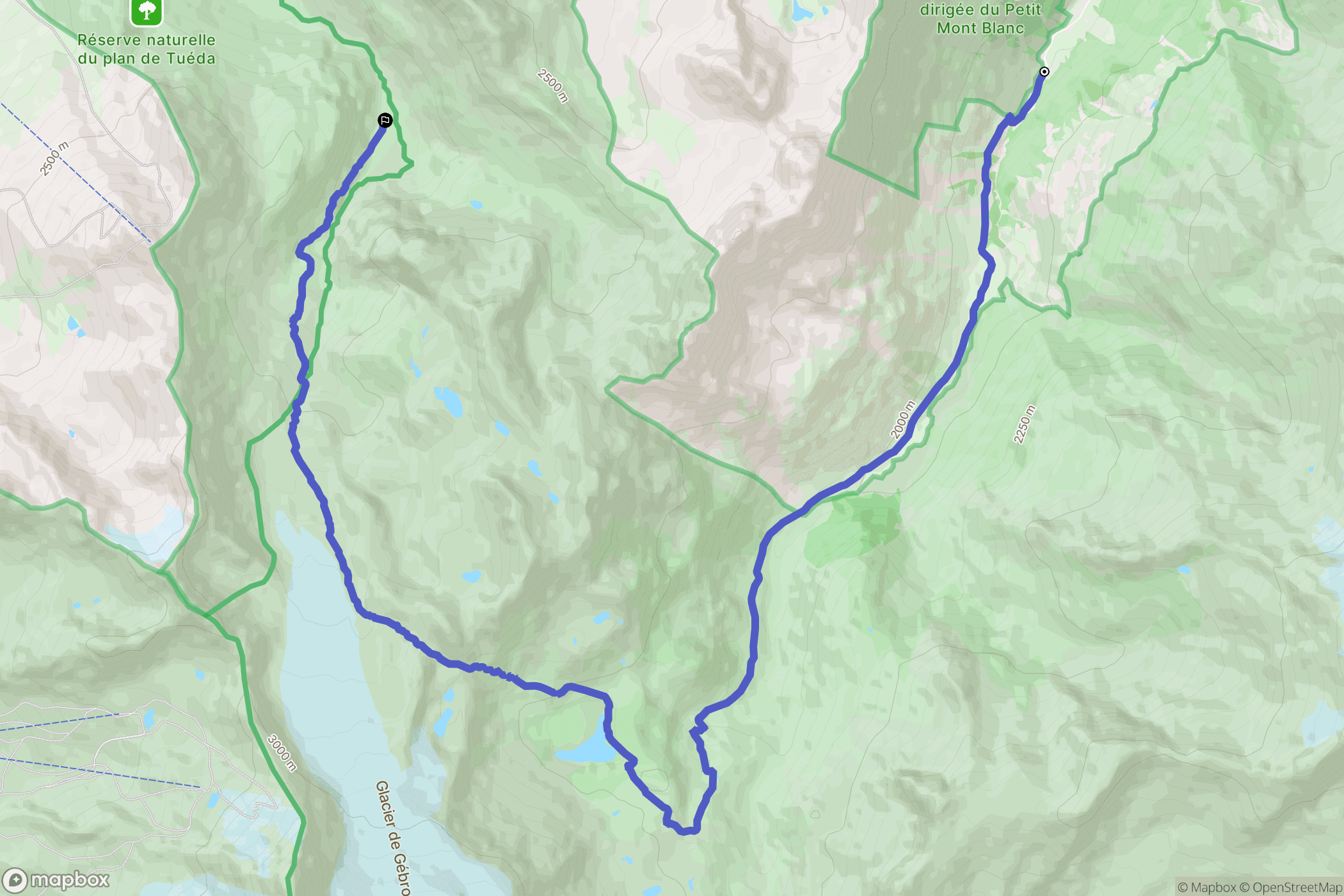Pralognan-la-Vanoise : carte du parcours de randonnée - France