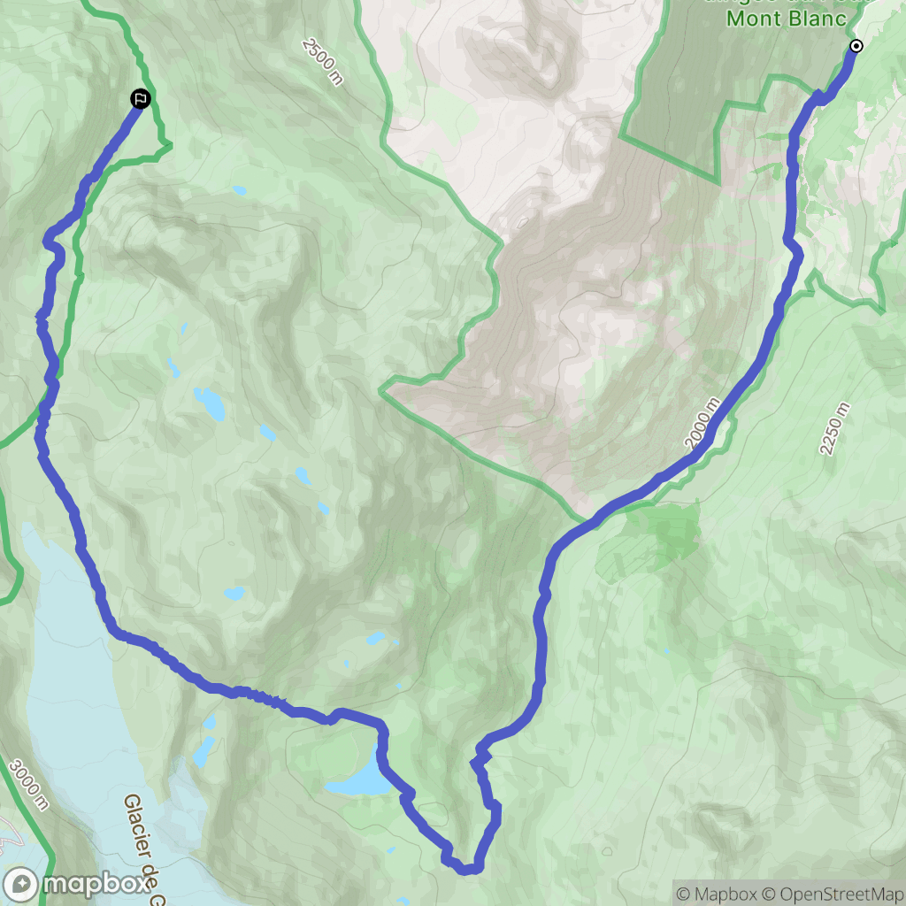 Pralognan-la-Vanoise : carte du parcours de randonnée - France