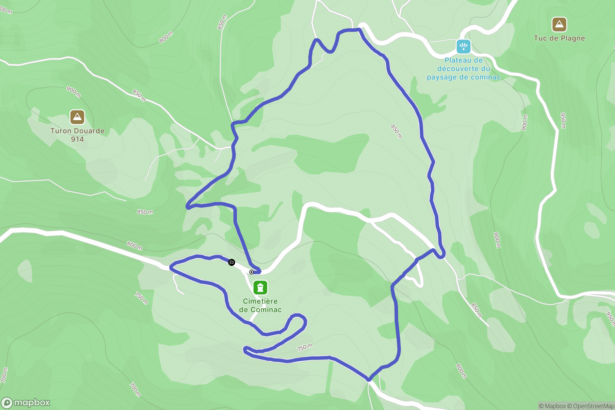 Ercé : carte du parcours de randonnée - France