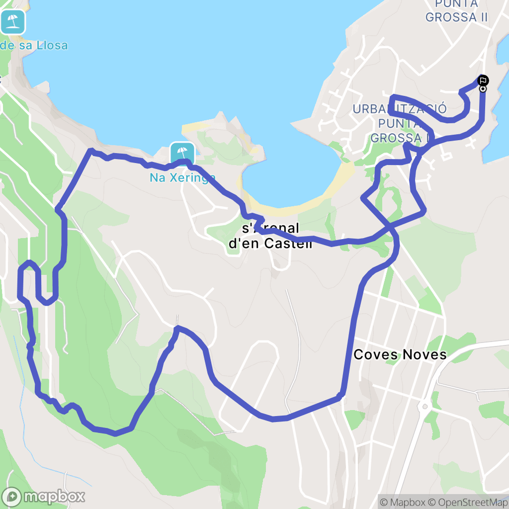 Es Mercadal : carte du parcours de randonnée - Spain