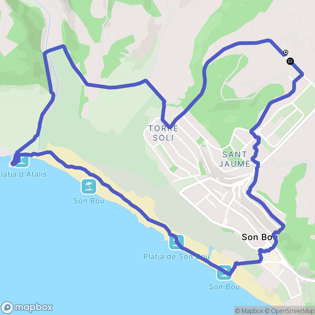 Alaior : carte du parcours de randonnée - Spain