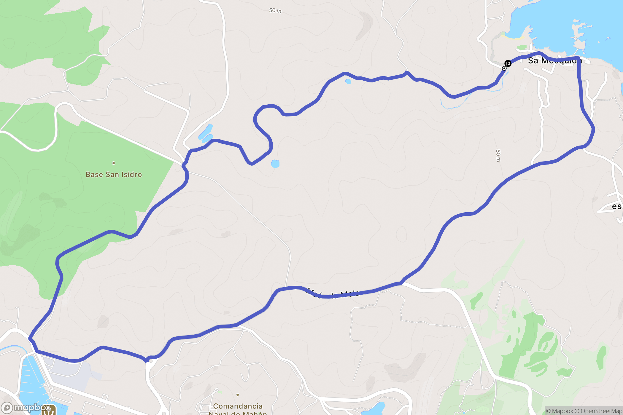 Sa Mesquida : carte du parcours de randonnée - Spain