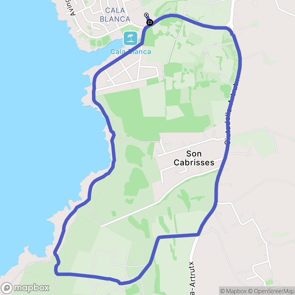 Ciudadela de Menorca : carte du parcours de randonnée - Spain