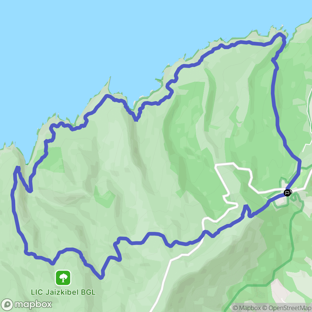 Hondarribia : carte du parcours de randonnée - Spain