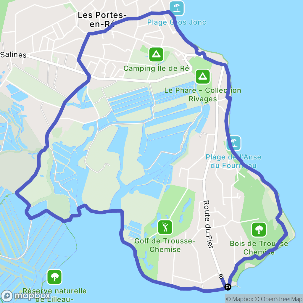 Les Portes-en-Ré : carte du parcours de randonnée - France