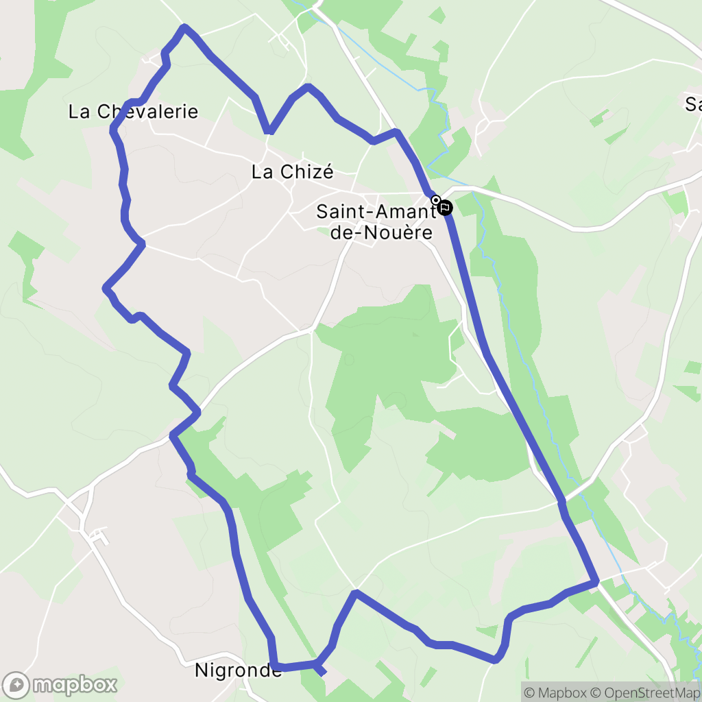 Saint-Amant-de-Nouère : carte du parcours de randonnée - France