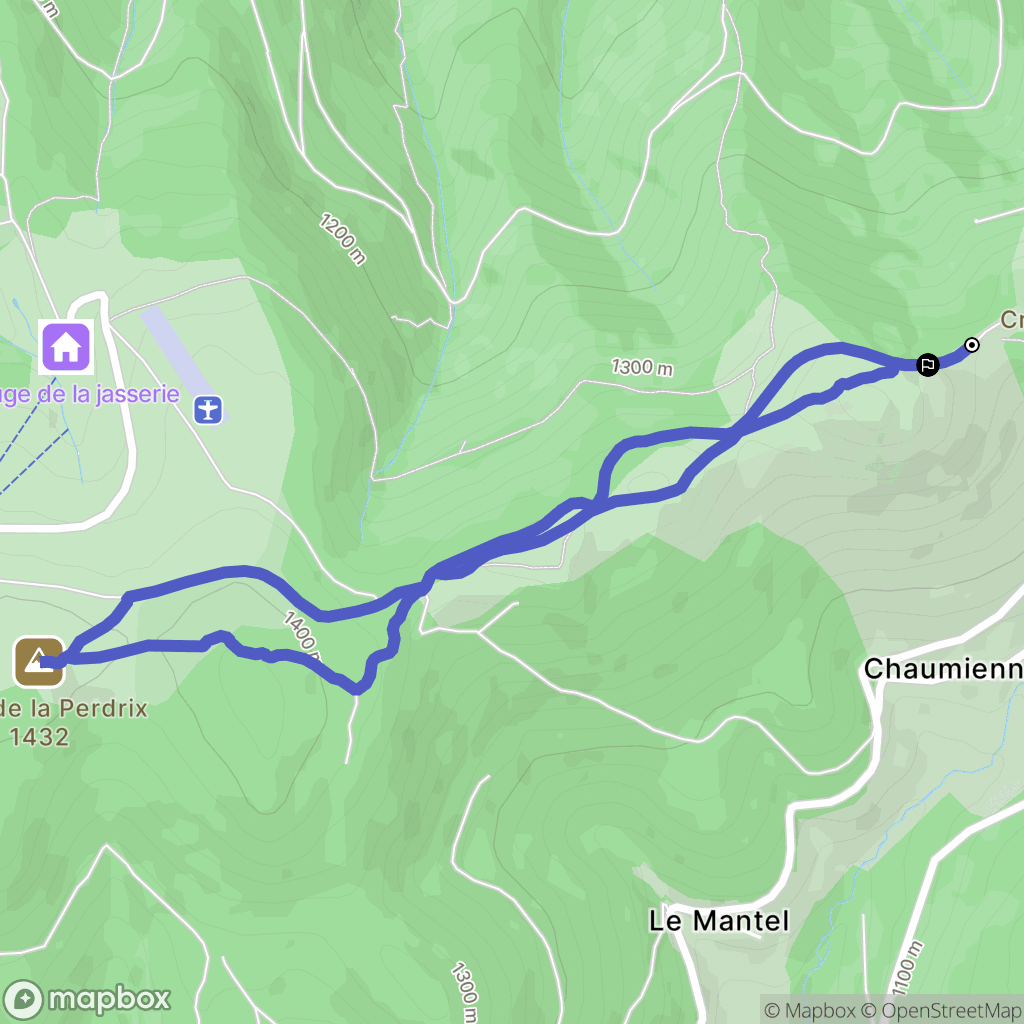 Véranne : carte du parcours de randonnée - France