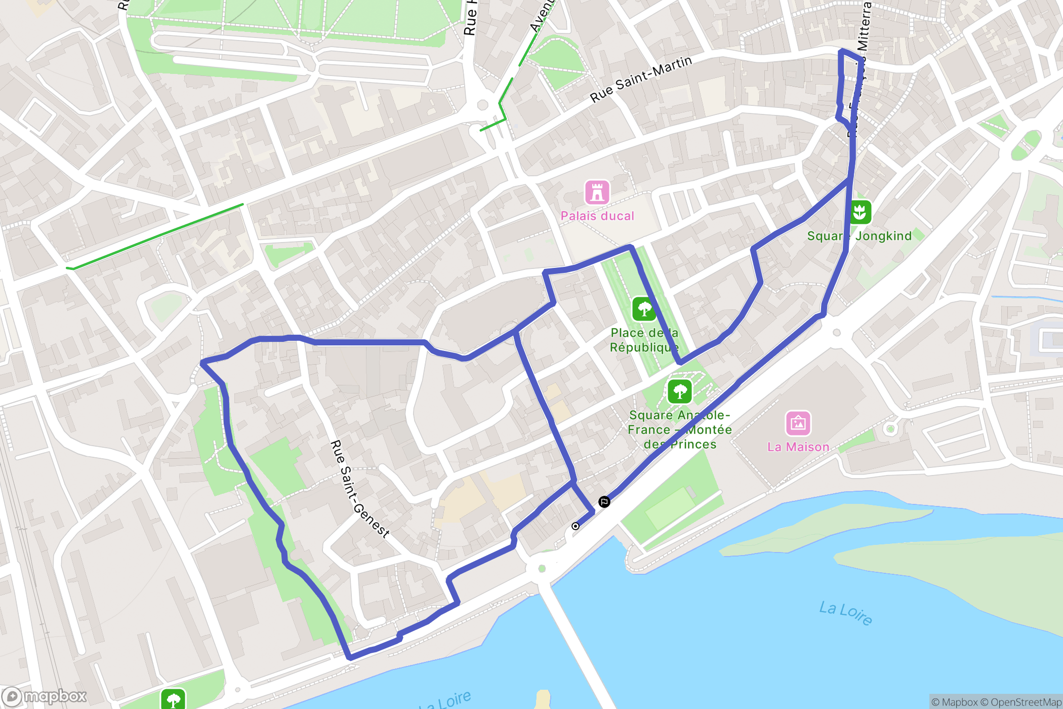 Nevers : carte du parcours de randonnée - France