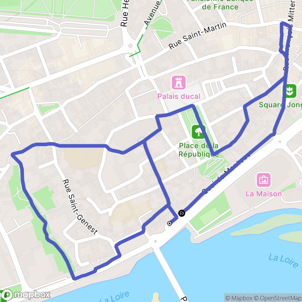 Nevers : carte du parcours de randonnée - France