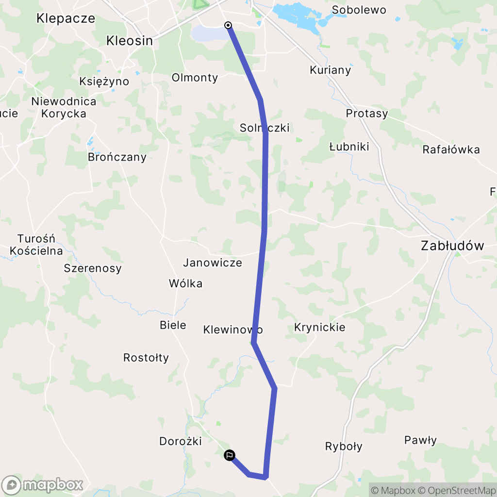 Białystok: mapa trasy - Poland