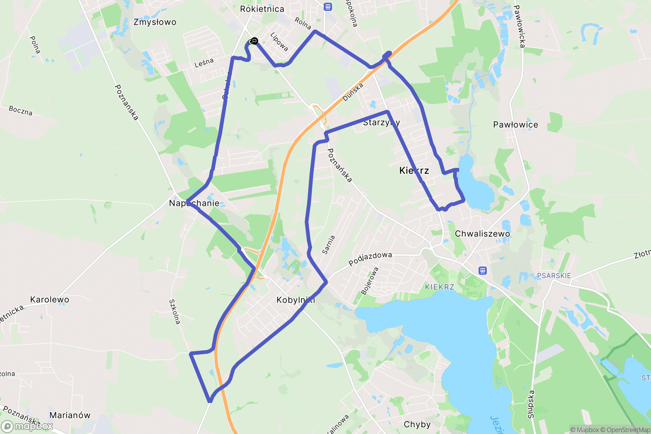 Rokietnica: mapa trasy - Poland