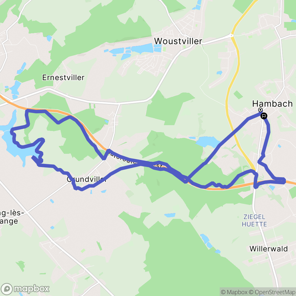 Hambach : carte du parcours de randonnée - France